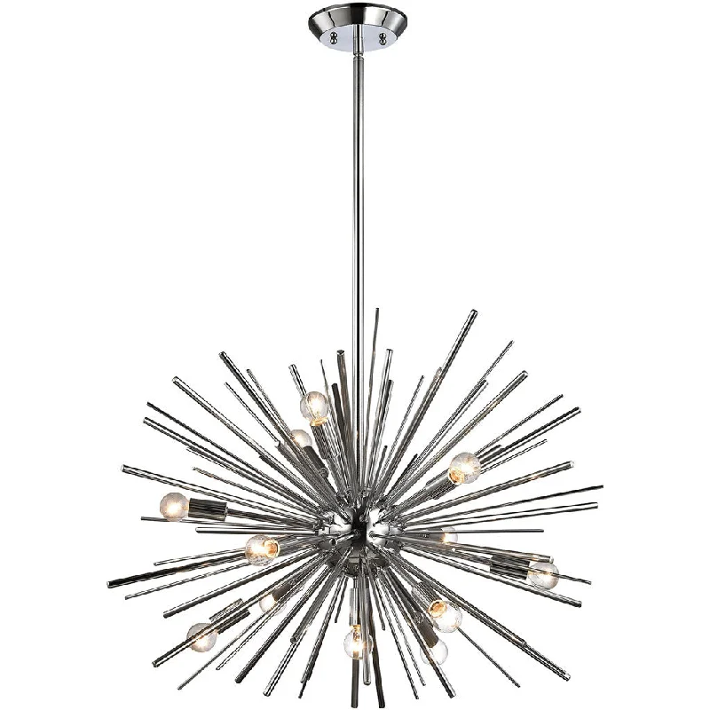 Incandescent Chandeliers for a Warm and Traditional GlowStarlight 12-Light Pendant Chrome