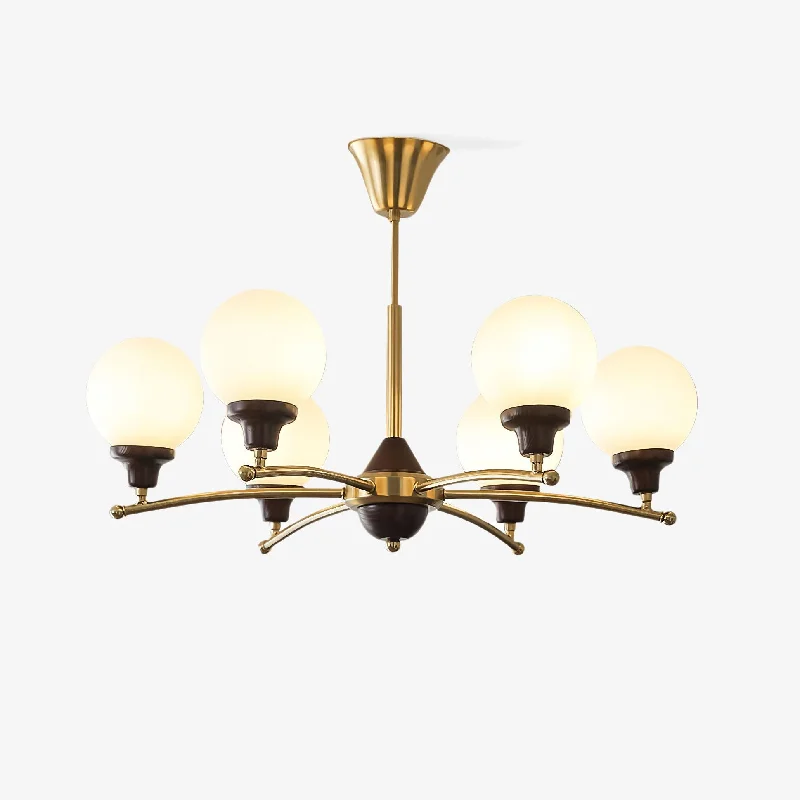 Art Deco Chandeliers for a Retro - Glam LookWalnut Glass Ball Chandelier