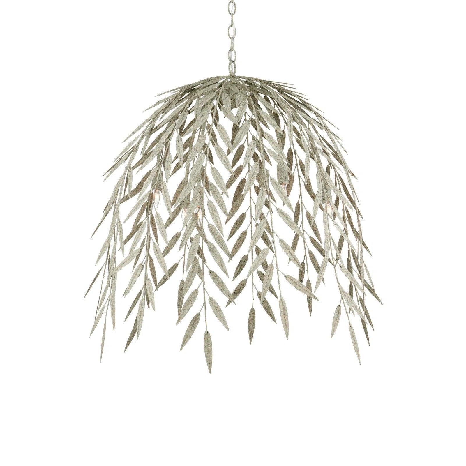 Chandeliers with Adjustable Arms for Directional LightingWeeping Sasaya Iron Green Chandelier