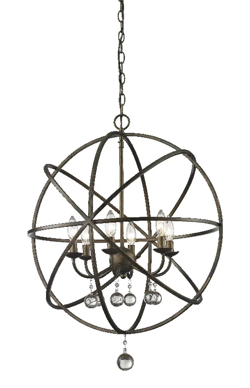 Chandeliers with Metal Frames in Black FinishAcadia Six Light Chandelier