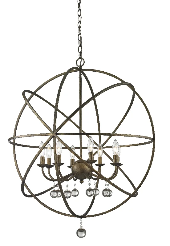 Chandeliers with Metal Frames in Copper FinishAcadia Eight Light Chandelier