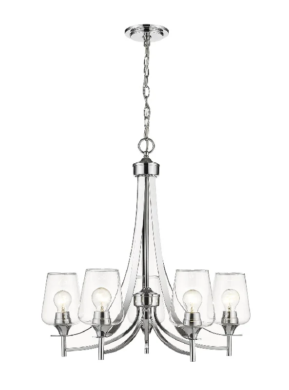 Modern Crystal Chandeliers for Contemporary HomesJoliet Five Light Chandelier