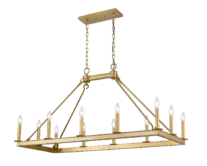 Chandeliers with Metal Frames in Copper FinishBarclay 12 Light Linear Chandelier