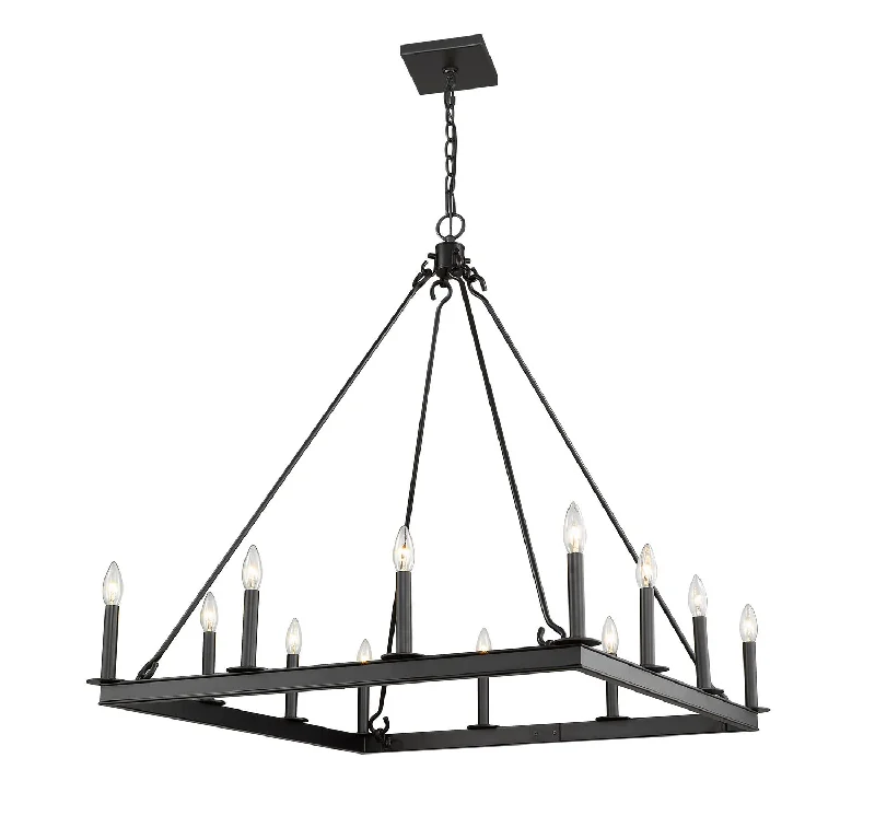 Chandeliers with Metal Frames in Black FinishBarclay 12 Light Chandelier