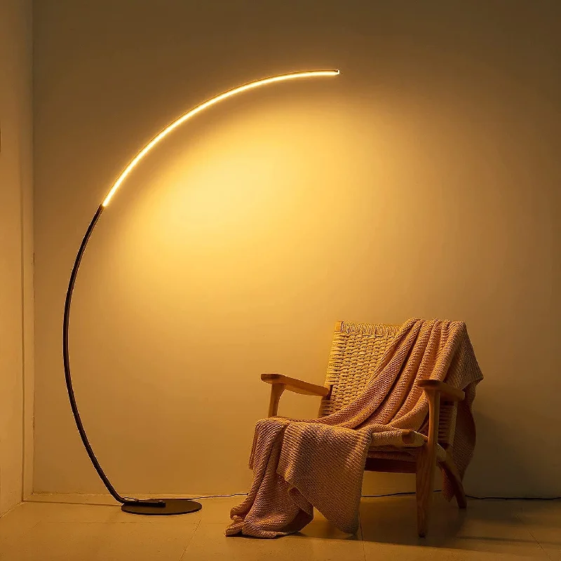 Industrial Style Floor Lamp with Exposed Bulbs for Loft Apartments69" LED Arched Floor Lamp