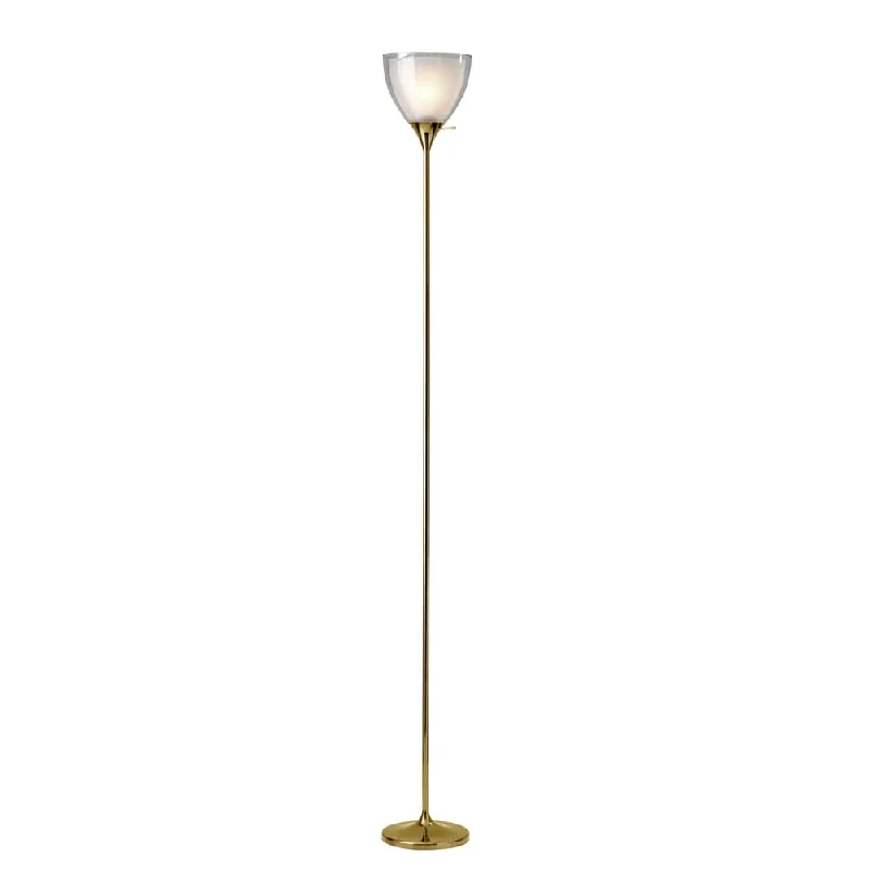 Glass Floor Lamp with Frosted Shades for Soft Diffused LightAdesso Presley Torchiere