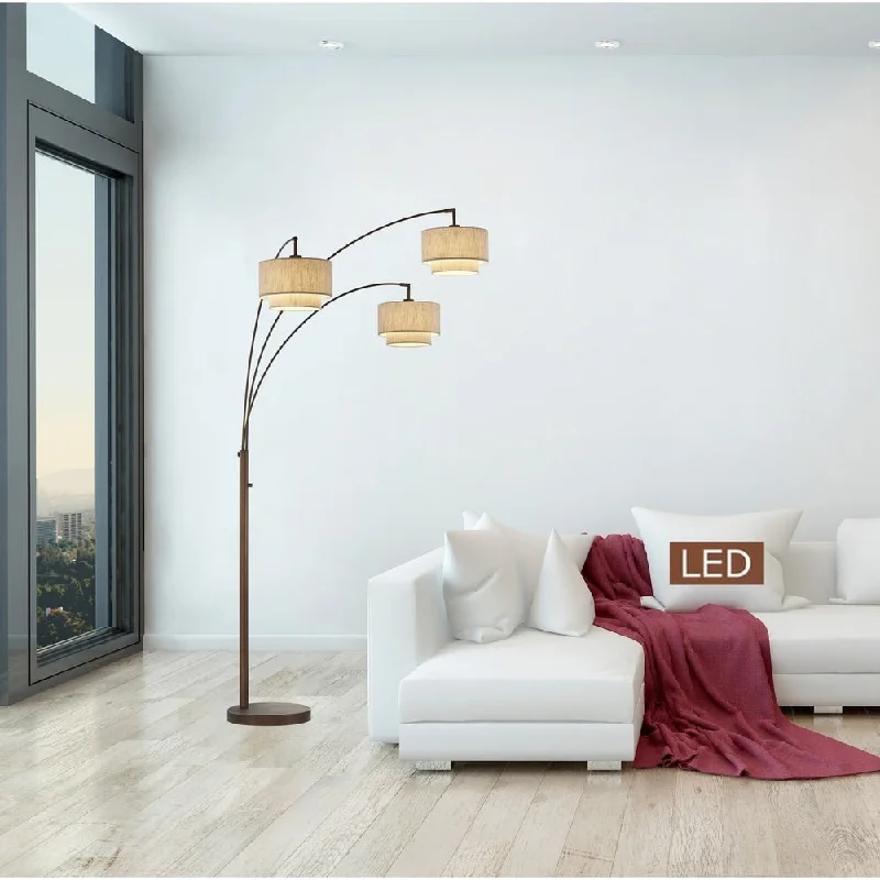 Bohemian Inspired Floor Lamp for Eclectic Home DecorArtiva Lumiere III Arc Antique Bronze LED Floor Lamp