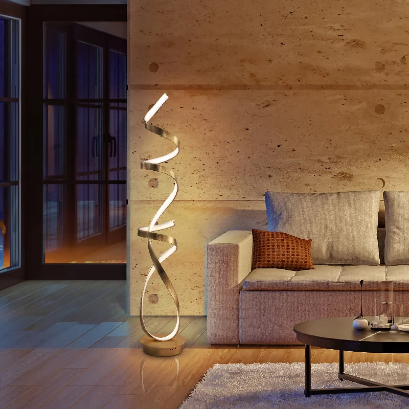  Way Switch Floor Lamp for Multiple Light Intensity LevelsArtiva USA Orchestra 68W Unique Modern LED Floor, gold - 63