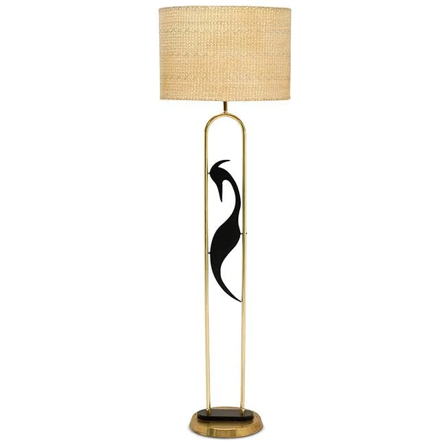 Smart Floor Lamp with Voice Control and Bluetooth ConnectivityBrass and Black Bird Artsy Floor Lamp