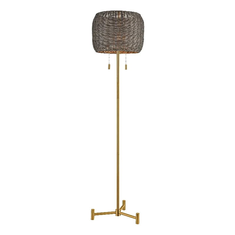 USB Charging Port Floor Lamp for Convenient Device ChargingBittar 61.5" High 2-Light Floor Lamp