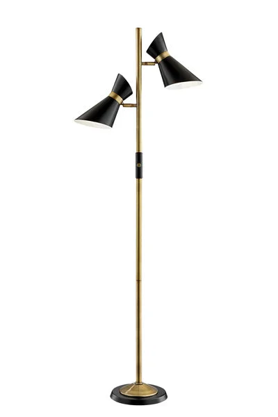 Industrial Style Floor Lamp with Exposed Bulbs for Loft ApartmentsJared 2-Light Floor Lamp