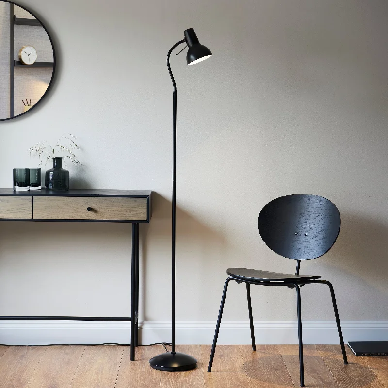 Smart Floor Lamp with Voice Control and Bluetooth ConnectivityCapri 1Lt Indoor Floor Lamp In Matt Black Paint Finish