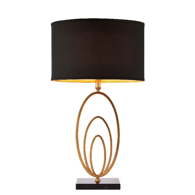 Metal Floor Lamp with a Matte Black Finish for a Sleek LookSolana 1Lt Indoor Table Lamp In Antique Gold Leaf & Black Marble With Black Fabric Finish