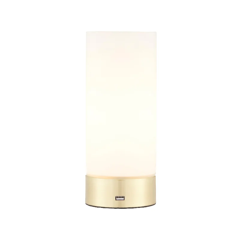 Smart Floor Lamp with Voice Control and Bluetooth ConnectivityZara 1Lt Indoor Table Lamp In Brushed Brass Plate & Opal Glass Finish