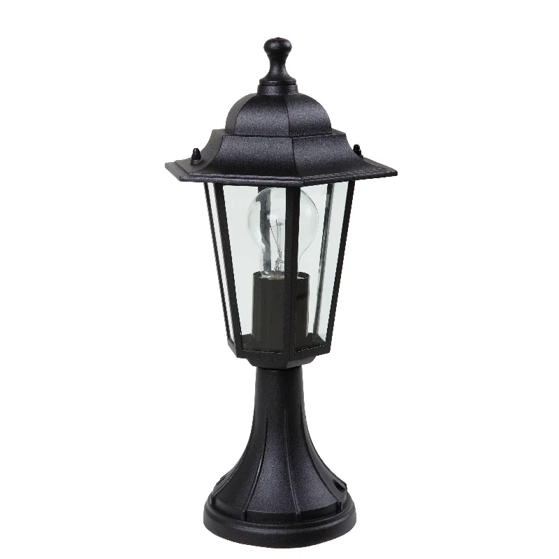 Marble Base Floor Lamp for a Touch of LuxuryLutec Corniche Outdoor Pedestal Light - Black