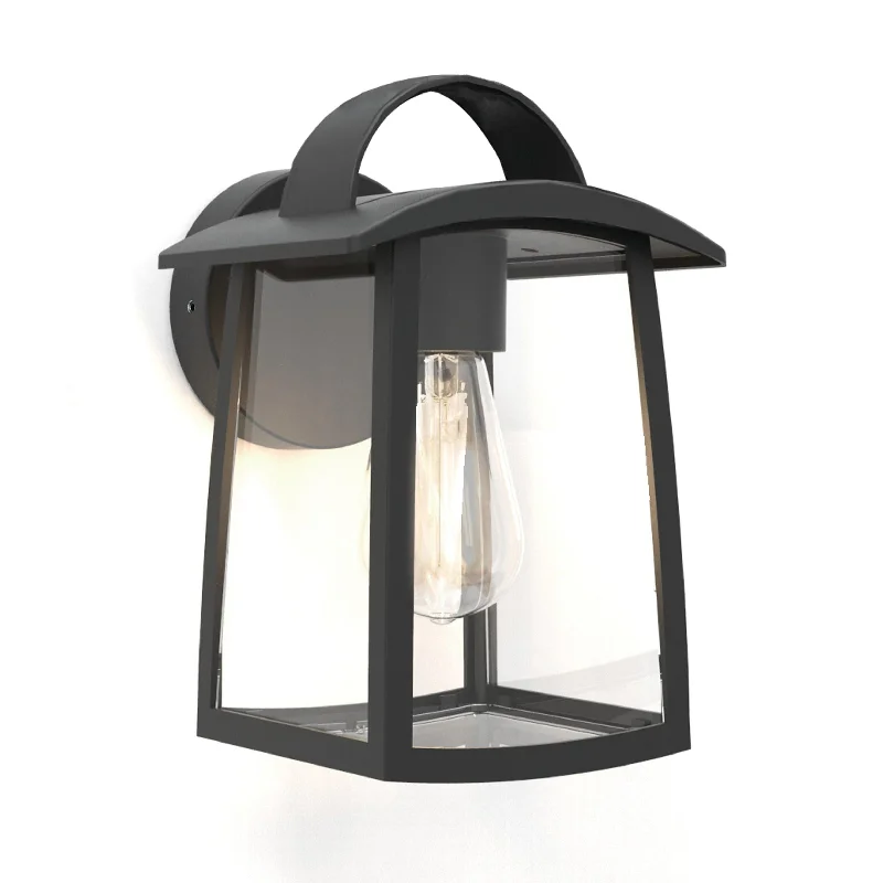 Modern Minimalist Floor Lamp for Contemporary Living RoomsLutec Kelsey Black Outdoor Lantern Wall Light In Black