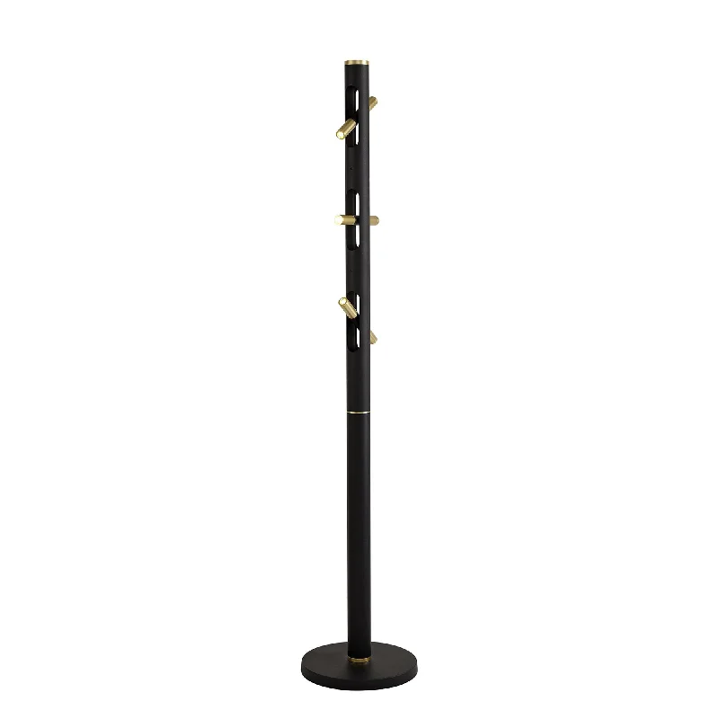 Glass Floor Lamp with Frosted Shades for Soft Diffused LightNelson Lighting NL76749 Acoza Floor Lamp LED Sand Black/Gold