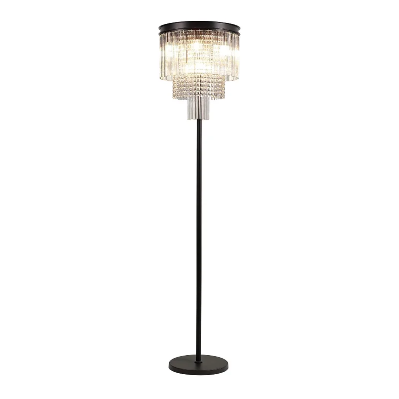 Bohemian Inspired Floor Lamp for Eclectic Home DecorNelson Lighting NL76829 Baylan Floor Lamp 9 Light Brown Oxide