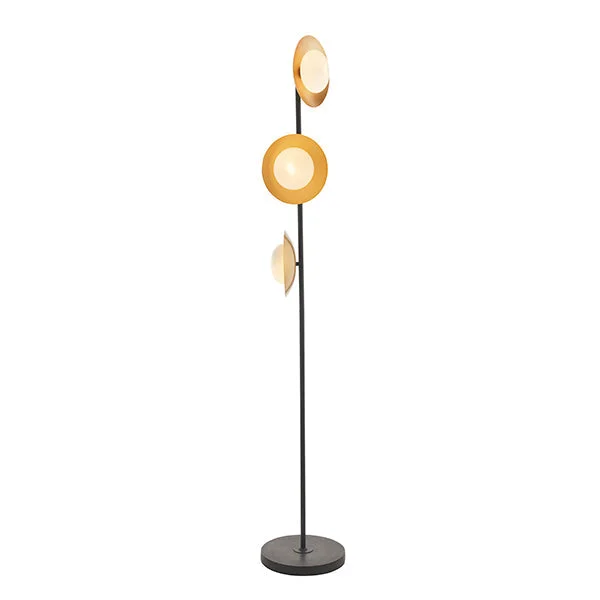 Marble Base Floor Lamp for a Touch of LuxuryNelson Lighting NL942039 3 Light Floor Lamp Gold & Dark Bronze Finish With Opal Glass