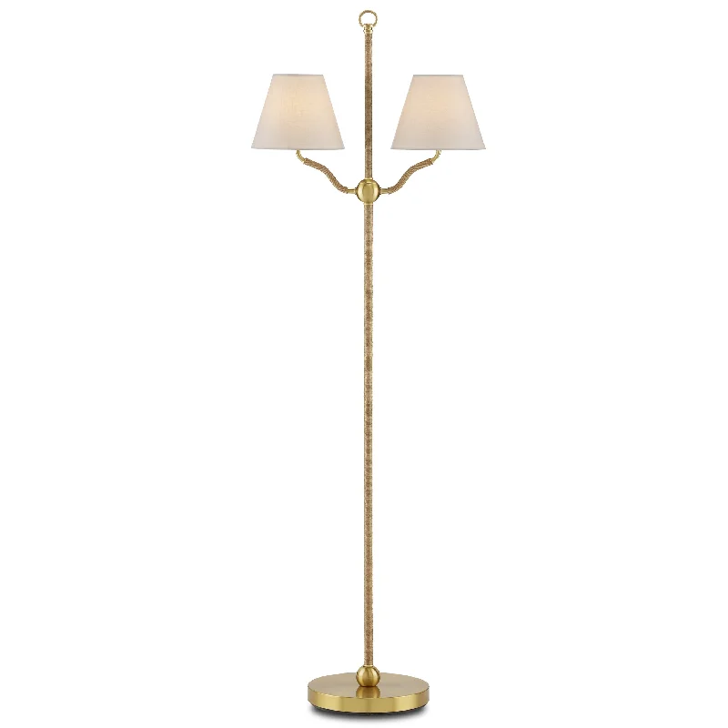 Wood Floor Lamp with Natural Grain for a Warm and Organic FeelSirocco Brass Floor Lamp