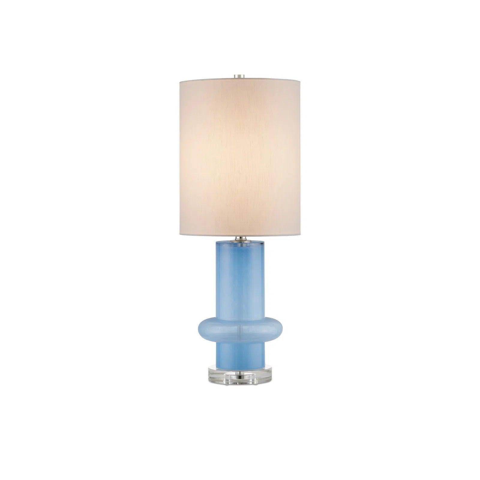 fabric table lamps with a linen shade for a relaxed and breathable lookAquaviva Glass and Metal Blue Table Lamp