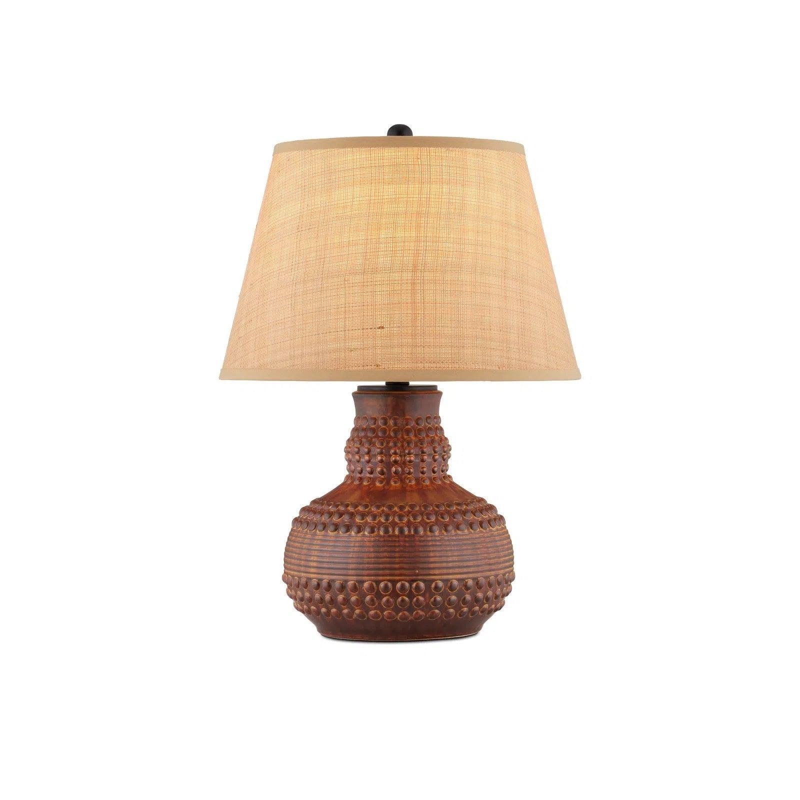 rustic farmhouse table lamps for cozy kitchensAtamo Ceramic and Metal Brown Table Lamp