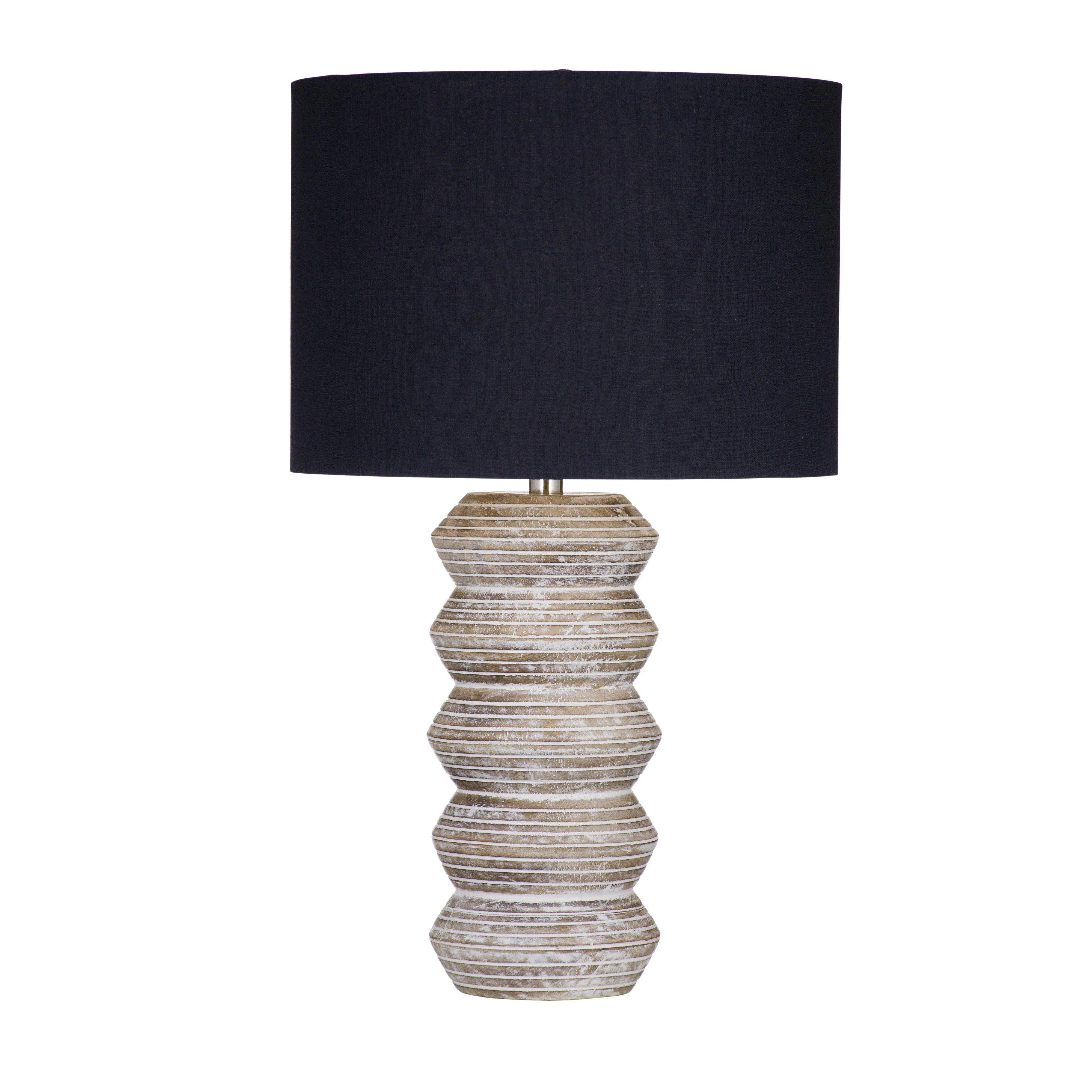 crystal table lamps with dazzling prisms for a glamorous effectBooster Wood Brown Table Lamp