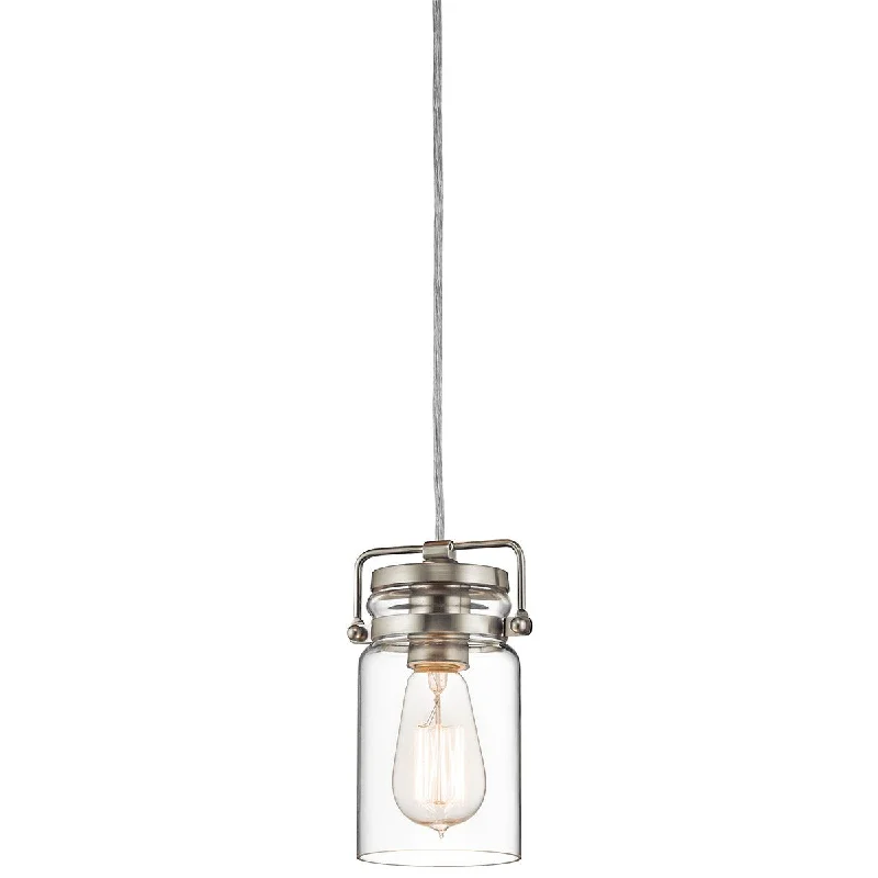 Victorian - Inspired Ceiling Lights with Ornate Crystal ChandeliersAldgate Brushed Nickel Mini Pendant Light - ID 8156