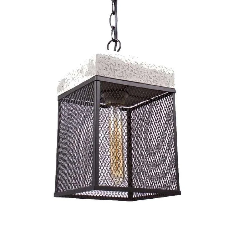 Rustic Ceiling Lights with Reclaimed Wood and Distressed FinishesCement and Metal Cage Square Light