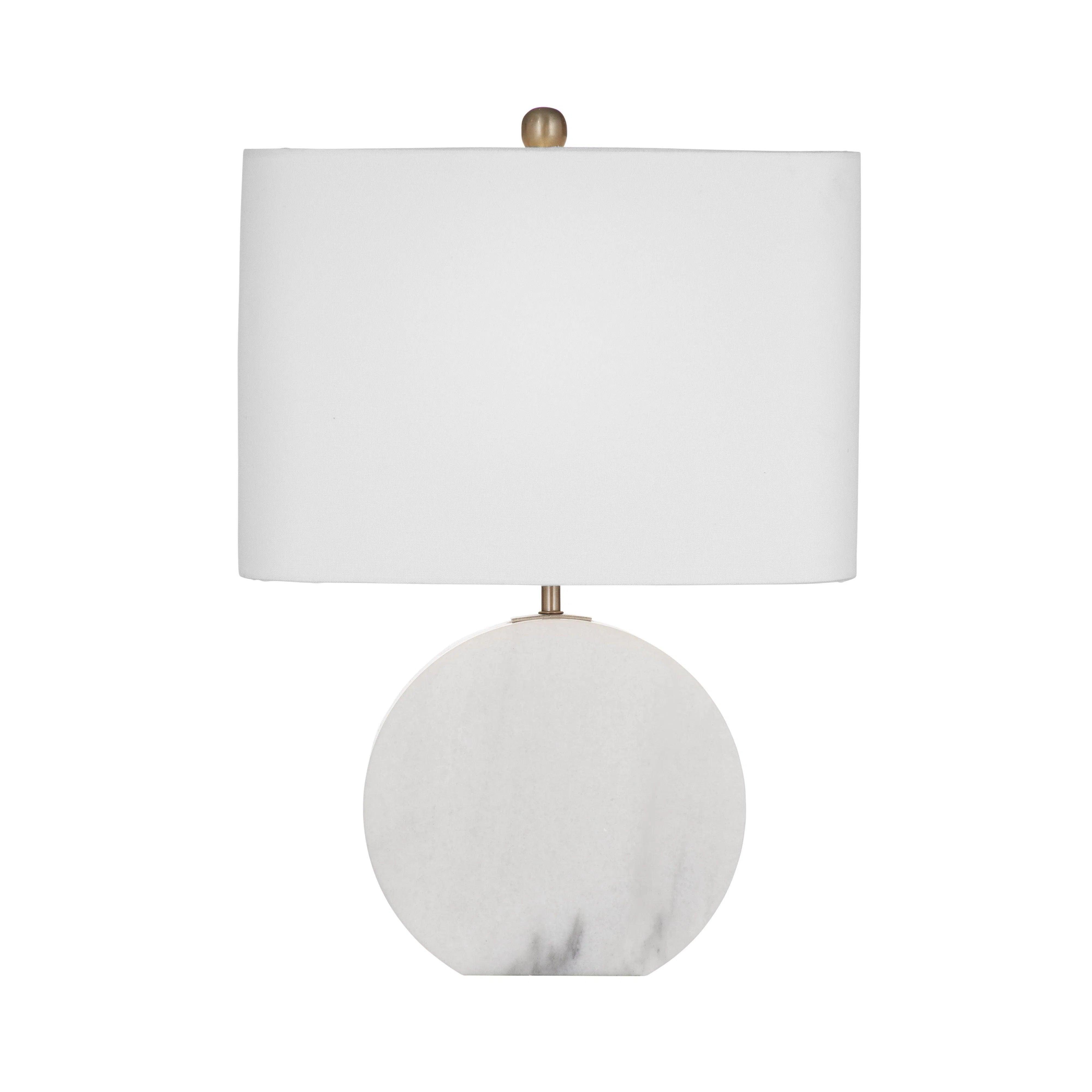 fabric table lamps with a linen shade for a relaxed and breathable lookCoined Marble White Table Lamp