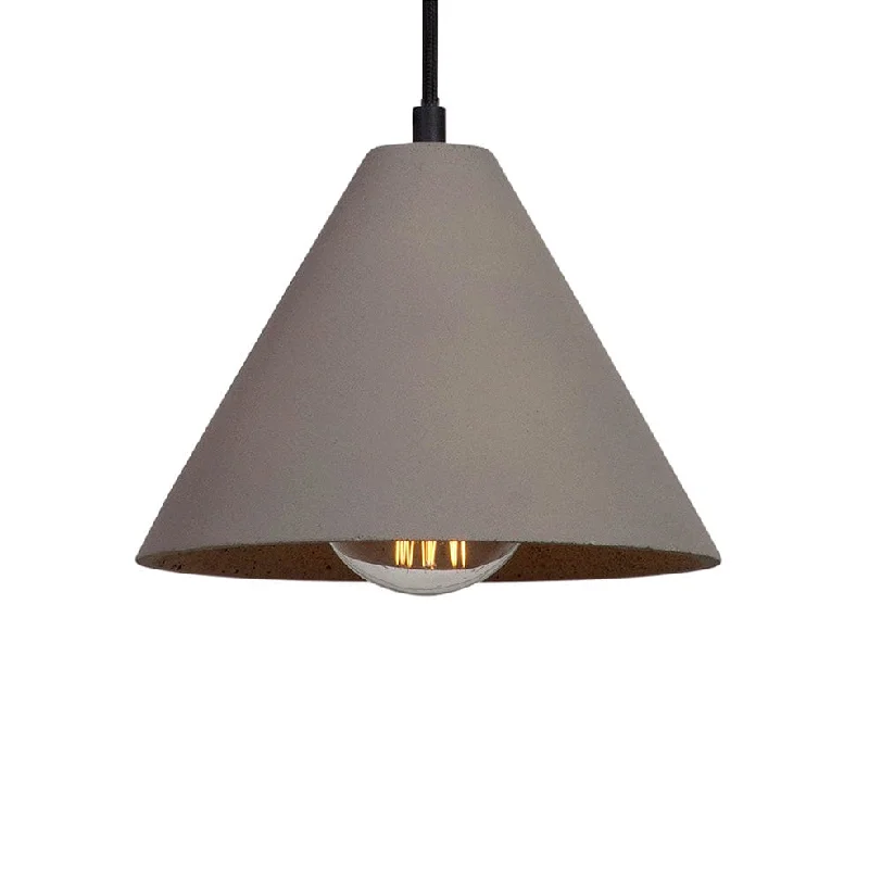 Metal Ceiling Lights in Brass, Copper, Stainless Steel, and IronConcrete Cone Pendant Light Grey