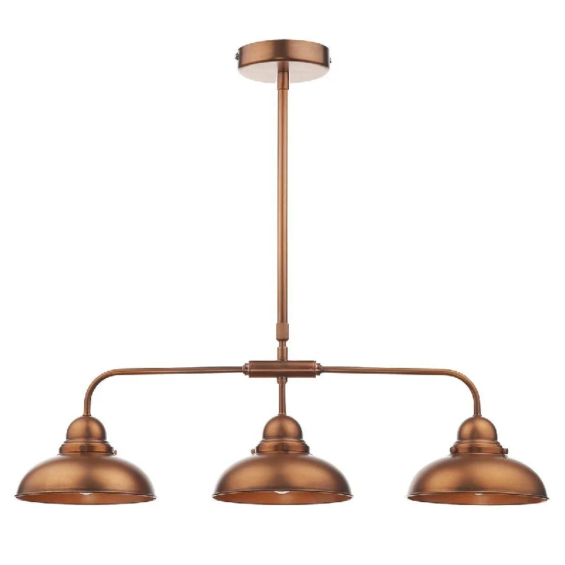 Metal Ceiling Lights in Brass, Copper, Stainless Steel, and IronPimlico Antique Copper Triple Bar Pendant - ID 3703