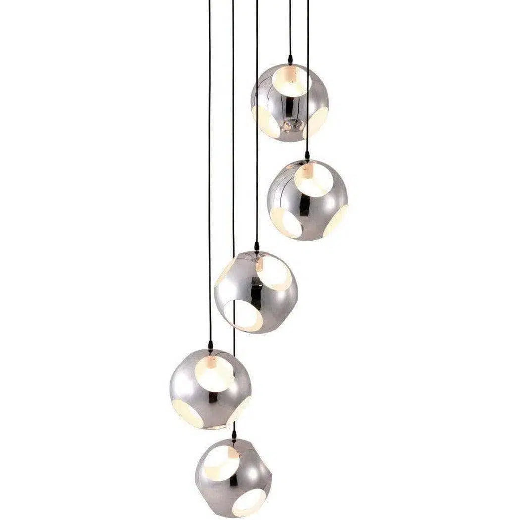 Industrial Style Ceiling Lights with Exposed Bulbs and Metal CagesMeteor Shower Ceiling Lamp Chrome