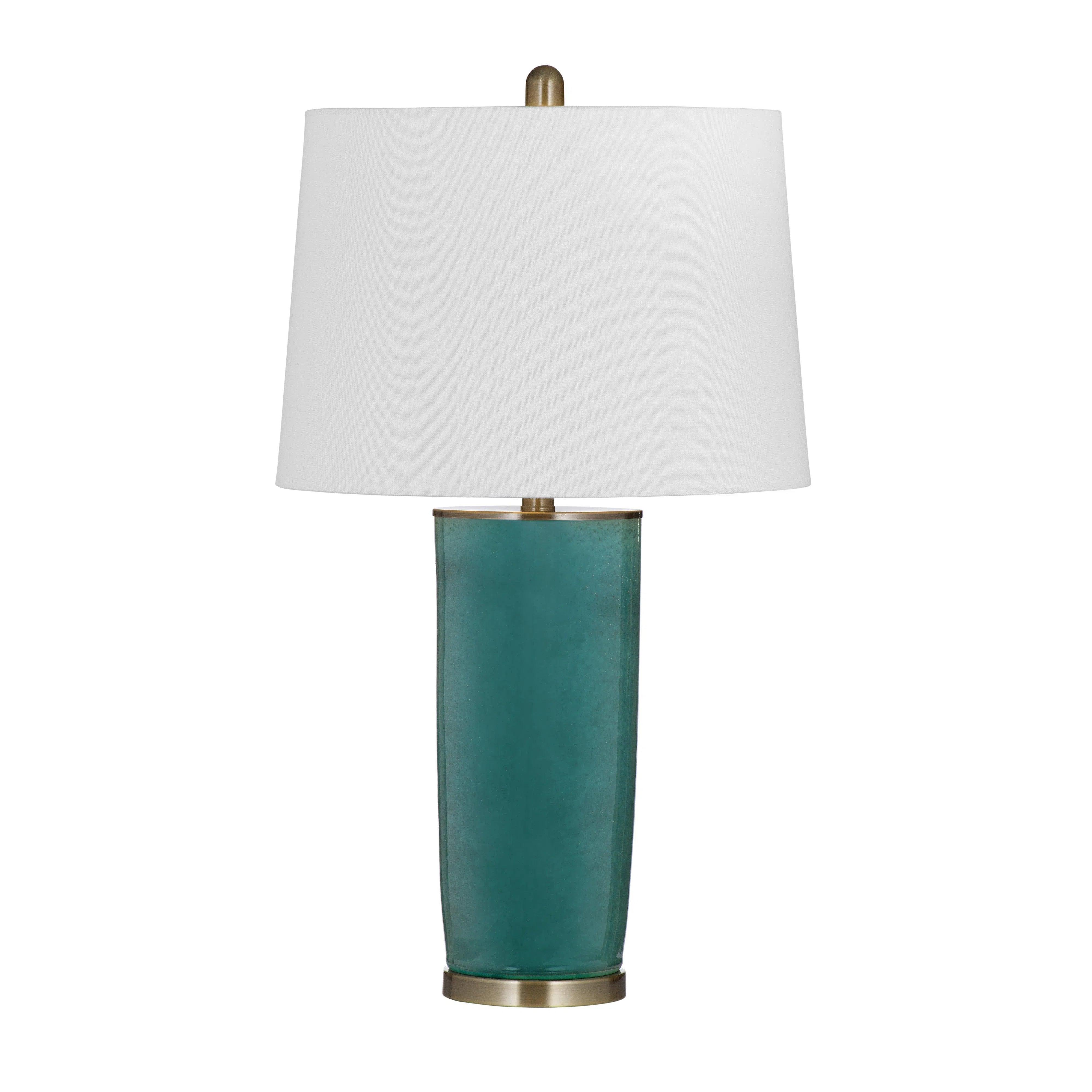 glass table lamps with a frosted surface for soft light diffusionDrugget Ceramic Teal Table Lamp