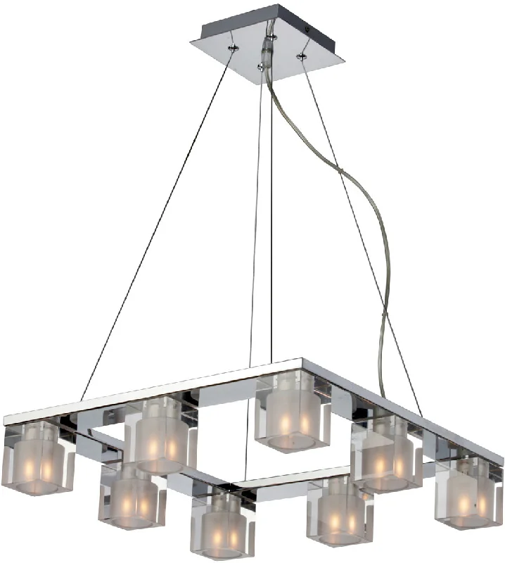 Glass Ceiling Lights with Frosted, Colored, or Etched GlassBlocs 8-Light Pendant