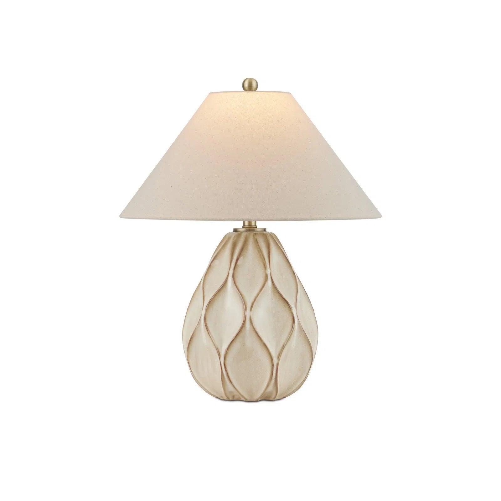 crystal table lamps with dazzling prisms for a glamorous effectEdgemoor Ceramic and Metal Beige Table Lamp