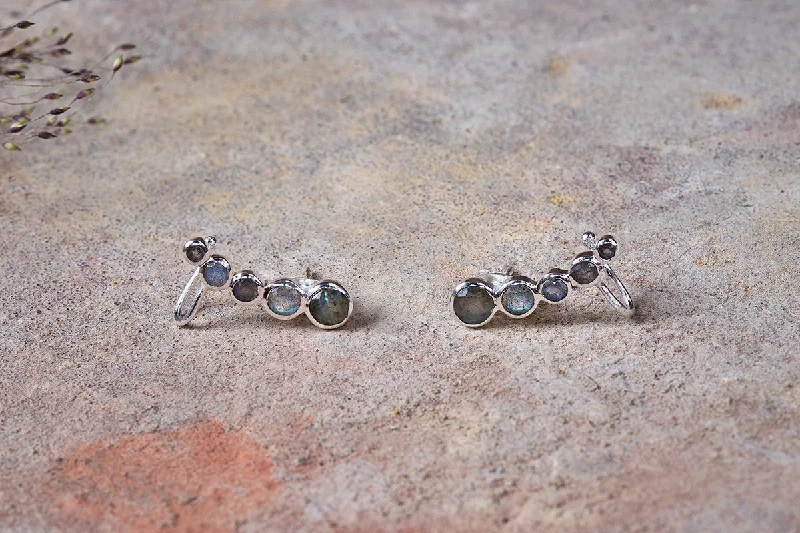 Art Nouveau Ceiling Lights with Organic, Flowing ShapesElina Labradorite Ear Climber - Silver