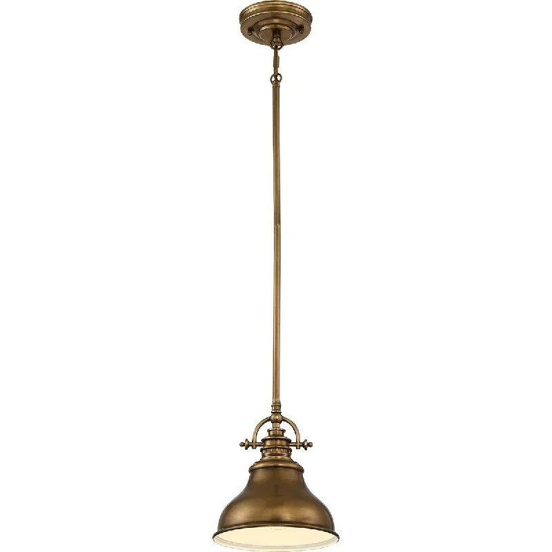 Bohemian Ceiling Lights with Beads, Tassels, and Colorful GlassAlness Single Weathered Brass Mini Pendant Light - ID 9048