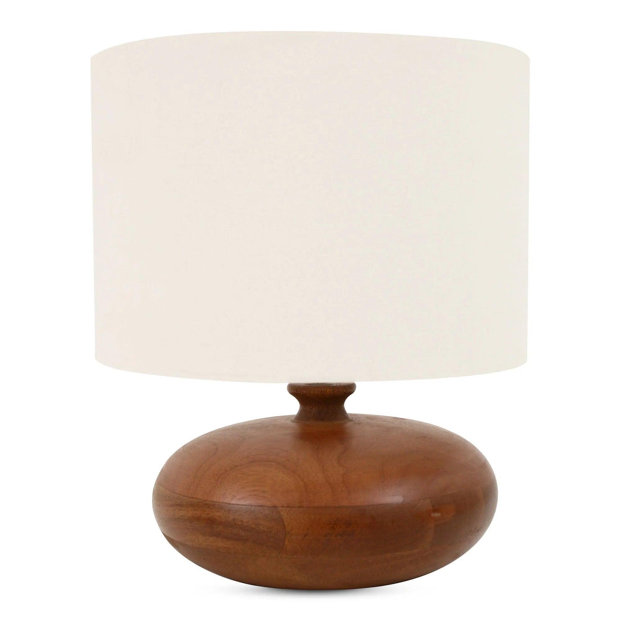 bohemian table lamps with colorful patterns for eclectic bedroomsEvie Mango Wood and Textured Cotton Brown Table Lamp