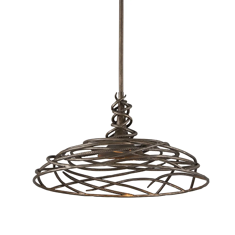 African - Inspired Ceiling Lights with Tribal Patterns and Natural MaterialsSANCTUARY 1LT PENDANT DINING