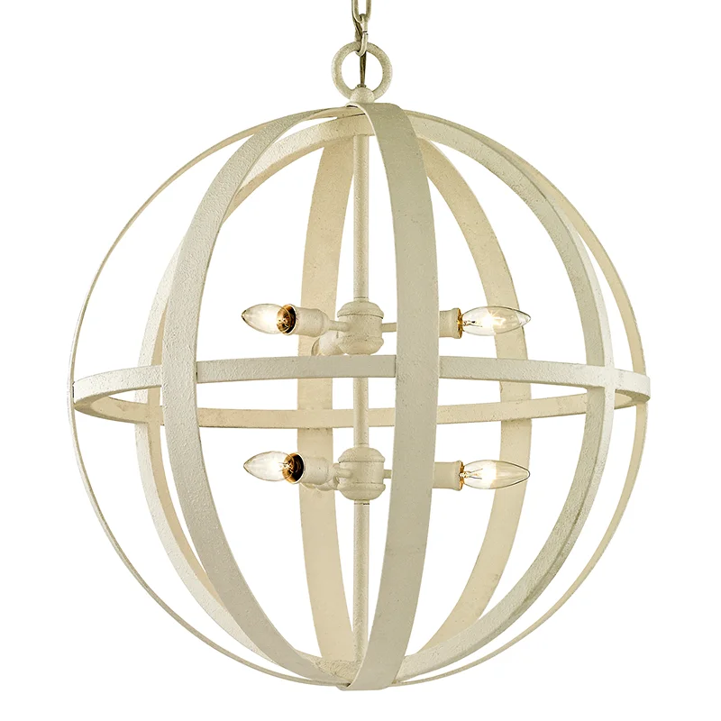 Indian - Themed Ceiling Lights with Intricate Filigree and Mirror WorkFLATIRON 6LT PENDANT