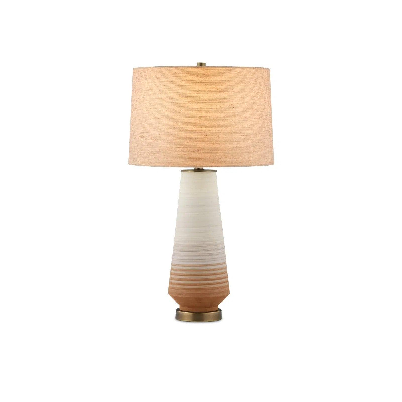 fabric table lamps with a linen shade for a relaxed and breathable lookGeologie Porcelain and Metal Beige Table Lamp