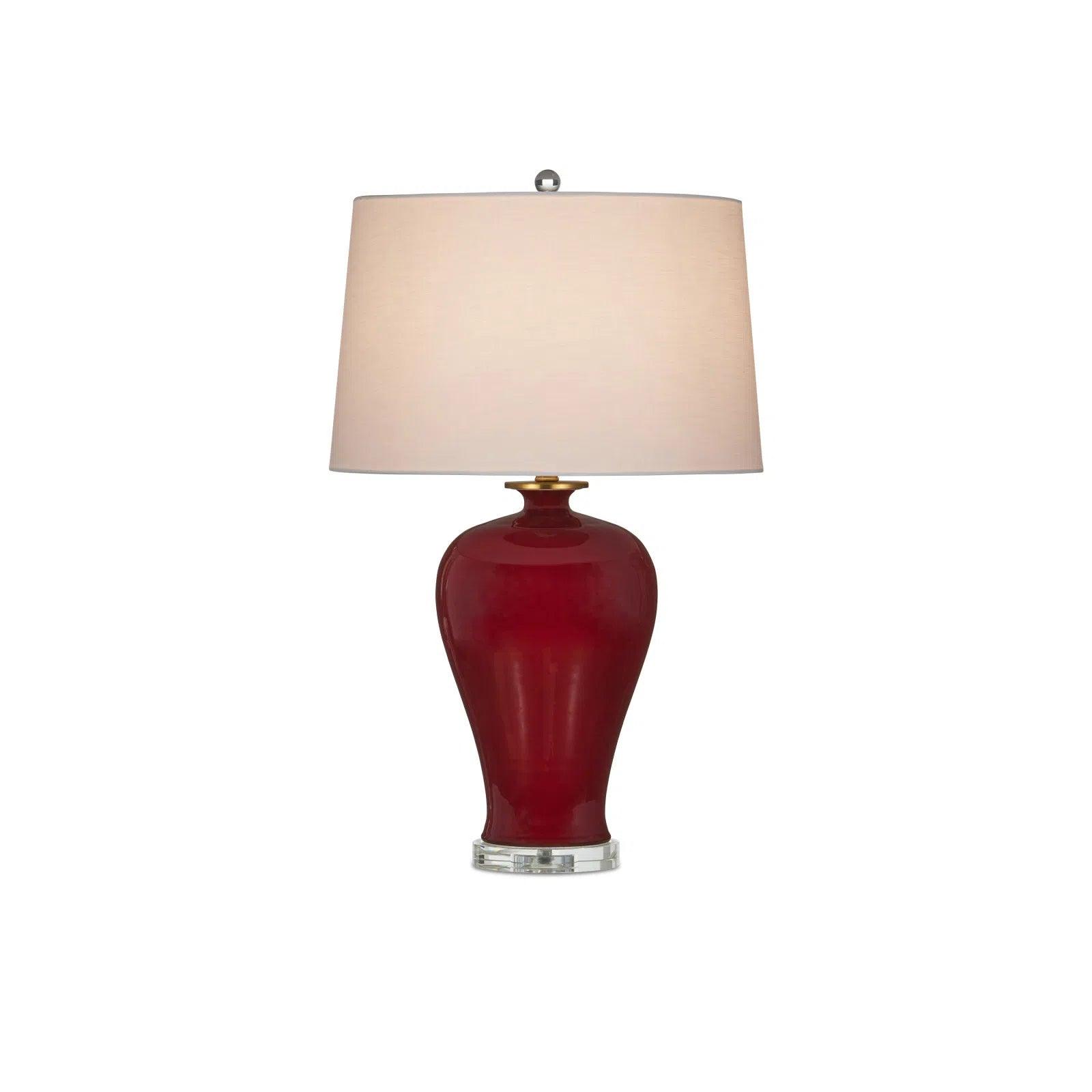 metal table lamps with a matte black finish for a sleek appearanceImperial Porcelain and Metal Red Table Lamp