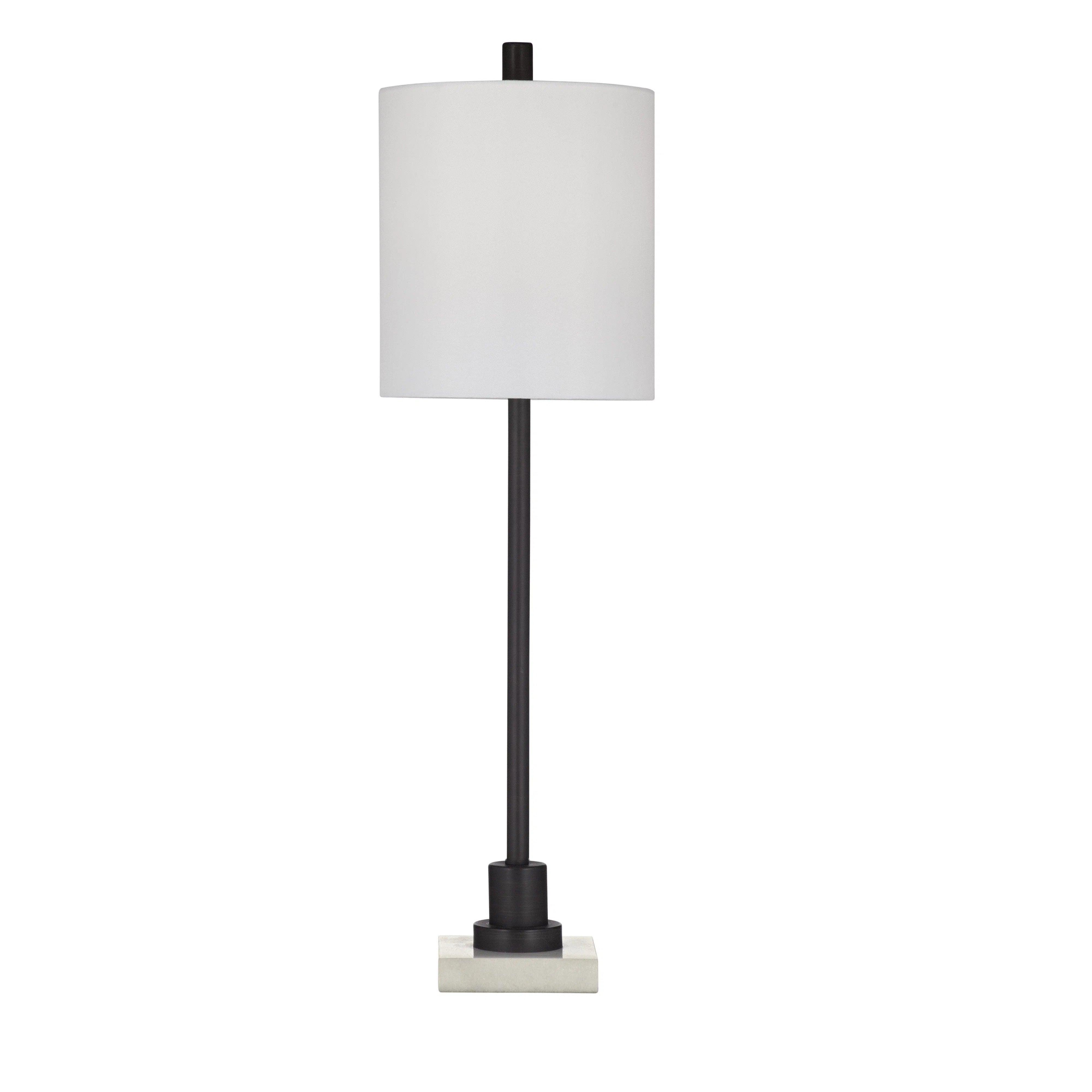 industrial style table lamps with exposed bulbs for loft apartmentsJess White Marble and Metal Table Lamp