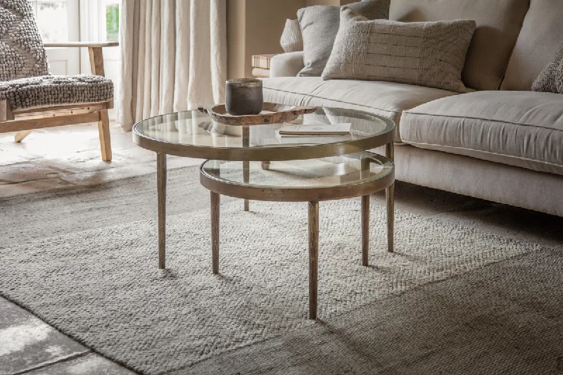 Mid - Century Modern Ceiling Lights with Simple, Sleek LinesJiya Iron & Glass Nested Coffee Tables - Brass