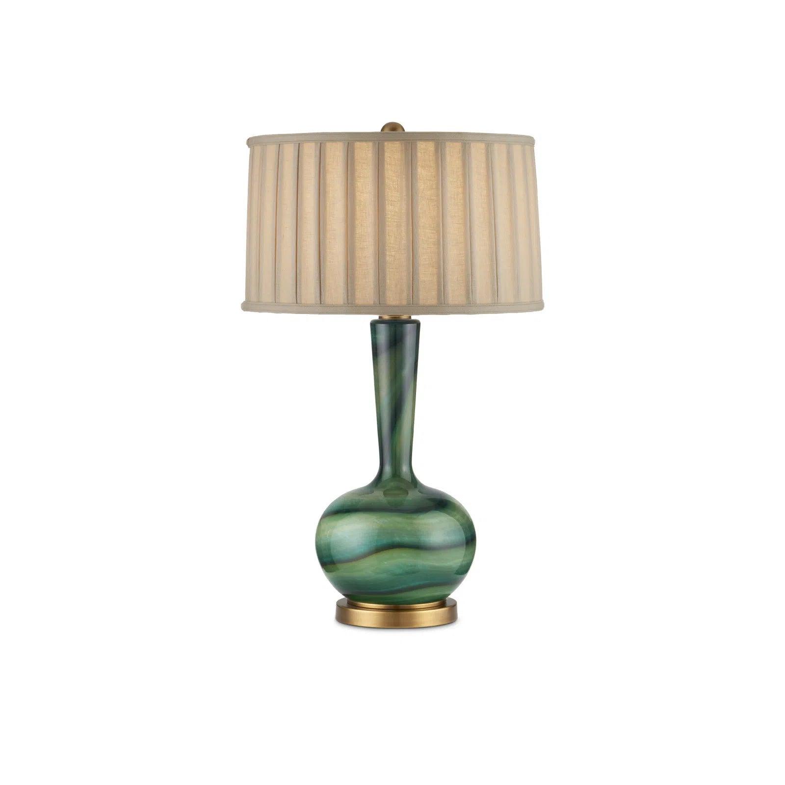 modern minimalist table lamps for contemporary living roomsLamartine Glass and Metal Green Table Lamp