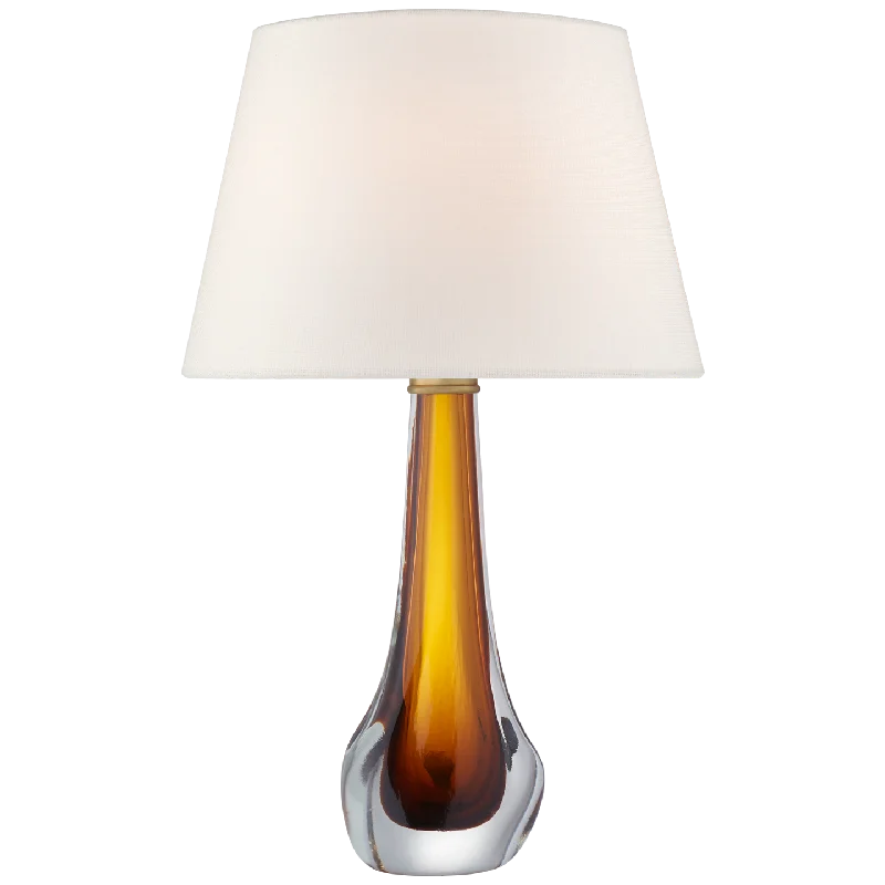 crystal table lamps with dazzling prisms for a glamorous effectLarge Amber Glass Table Lamp