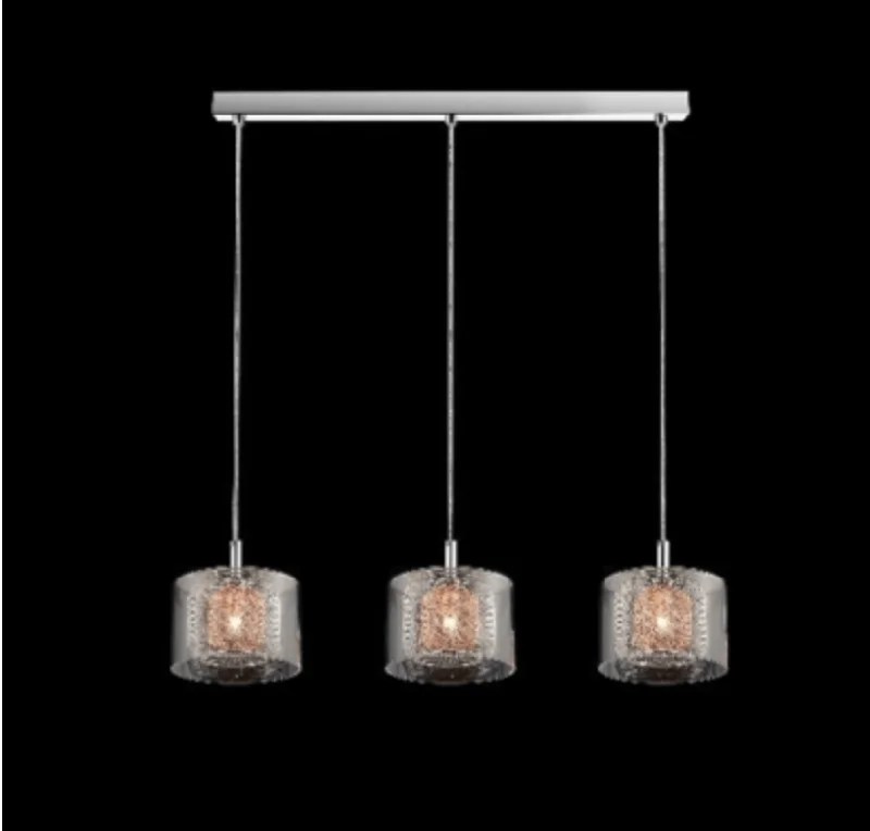 Scandinavian Style Ceiling Lights with Light Wood AccentsEastcote Polished Chrome and Copper Bar Pendant - ID 6231