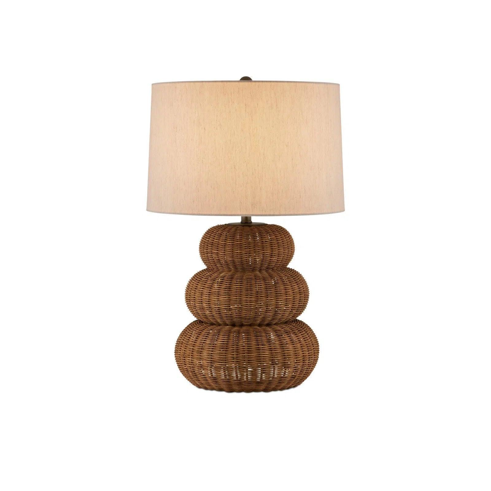 asian inspired table lamps with bamboo accents for a zen atmosphereMabrouka Rattan and Metal Brown Table Lamp