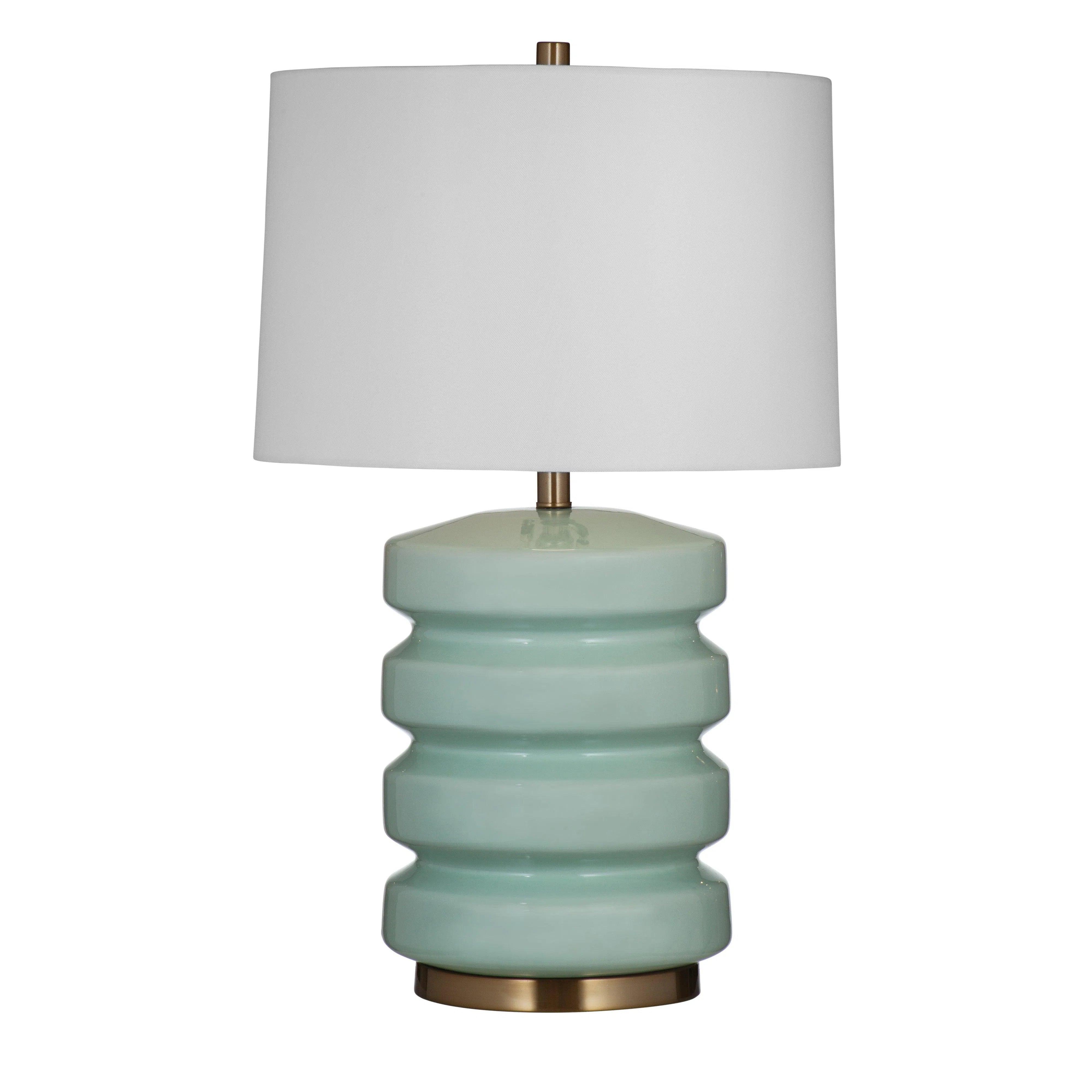 marble table lamps with a luxurious veined pattern for high end decorMarzz Ceramic and Metal Light Green Table Lamp